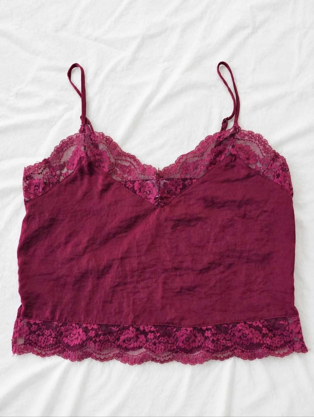 In Bloom Lace Trim Camisole Size M